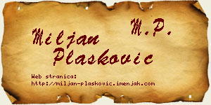 Miljan Plasković vizit kartica